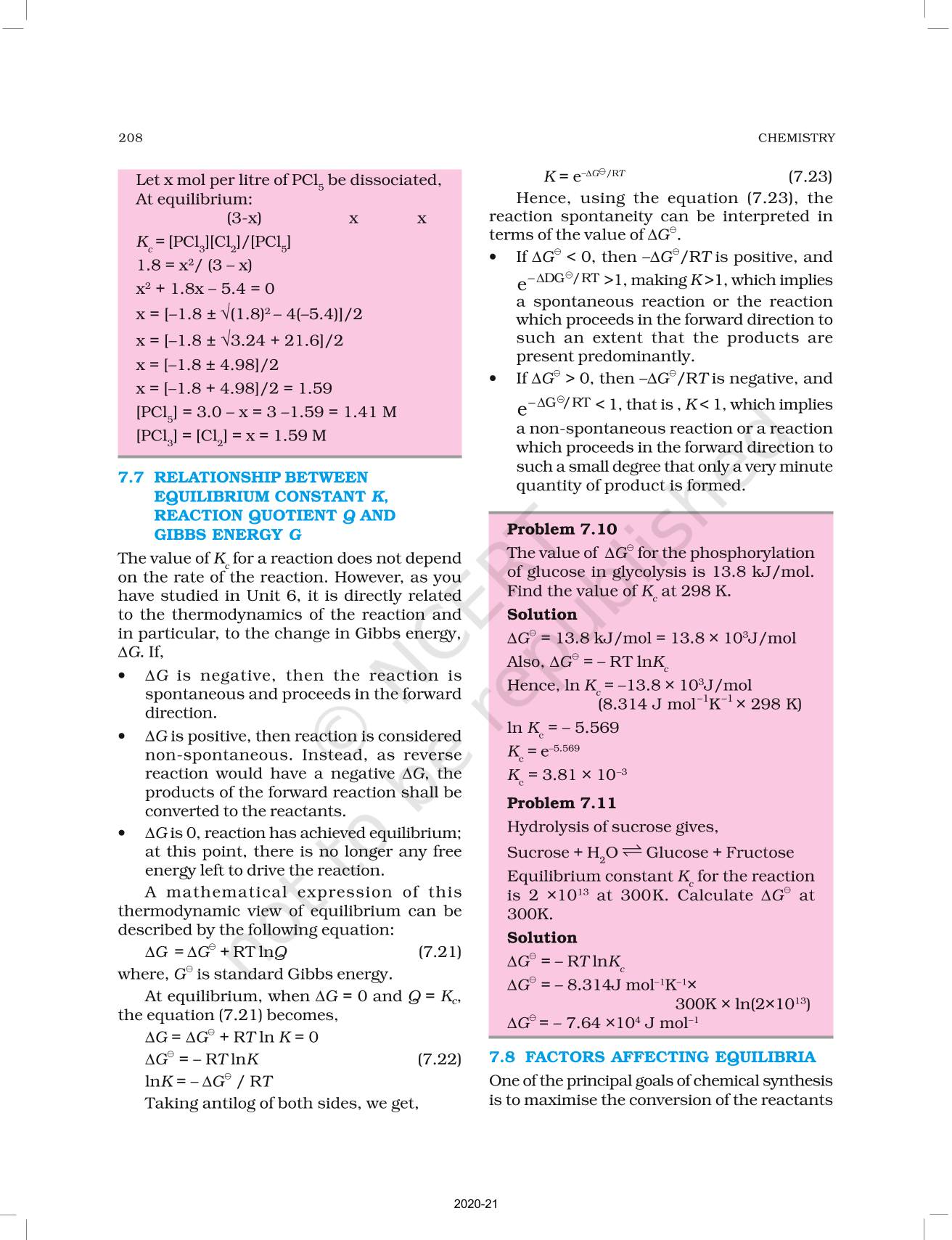 Equilibrium - NCERT Book Of Class 11 Chemistry Part I